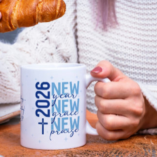 Christliches Kreuz mit individuellem Bibelvers zum Kaffeetasse