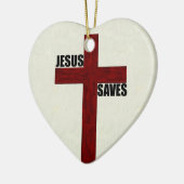 Christliches Kreuz mit Jesus rettet Keramikornament (Links)