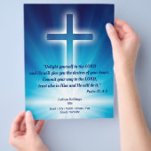 Christliches Kreuz mit leuchtend blauem Hintergrun Flyer (Hand)