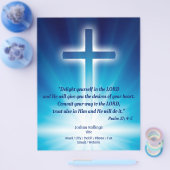 Christliches Kreuz mit leuchtend blauem Hintergrun Flyer (Einzeln)