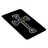 Christliches Kreuz mit "Sapphire"-Steinen Magnet (Rechte Seite)
