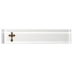 Christliches Kreuz Namensplakette