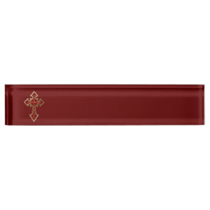 Christliches Kreuz Namensplakette