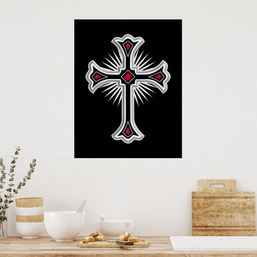 Christliches Kreuz Poster (Küche)