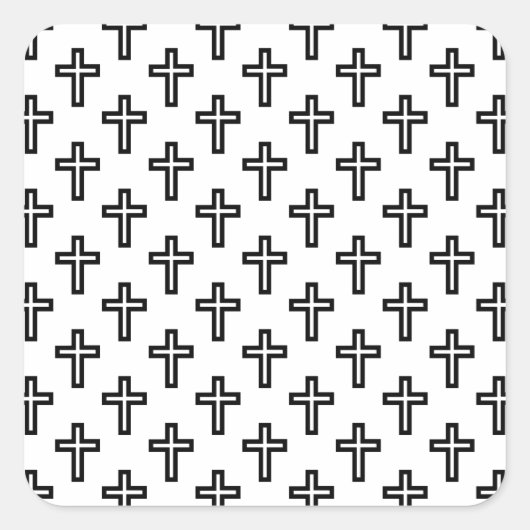 Christliches Kreuz Quadratischer Aufkleber (Vorderseite)