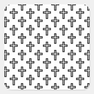 Christliches Kreuz Quadratischer Aufkleber