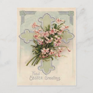 Christliches Kreuz Rosa Daisy Postkarte
