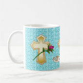 Christliches Kreuz Rose Kaffeetasse (Links)
