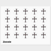 Christliches Kreuz Runder Aufkleber (Blatt)