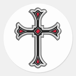 Christliches Kreuz Runder Aufkleber