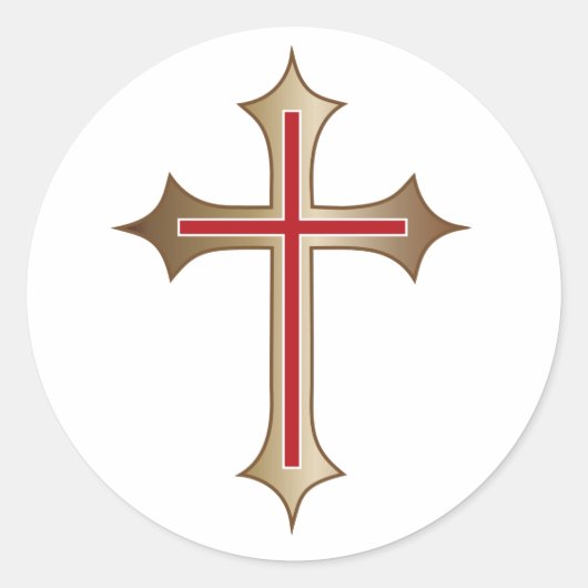 Christliches Kreuz Runder Aufkleber (Vorderseite)