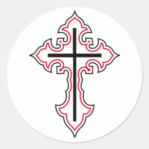 Christliches Kreuz Runder Aufkleber