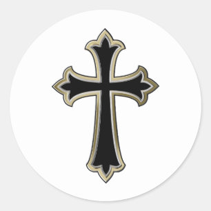 Christliches Kreuz Runder Aufkleber