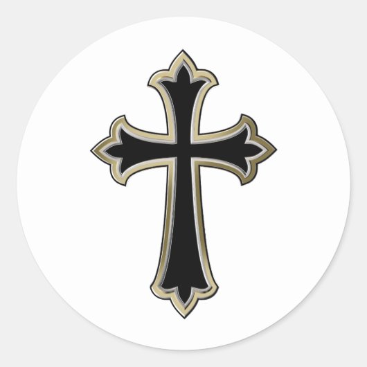 Christliches Kreuz Runder Aufkleber (Vorderseite)
