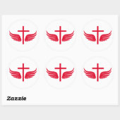 Christliches Kreuz Runder Aufkleber (Blatt)