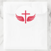 Christliches Kreuz Runder Aufkleber (Tasche)