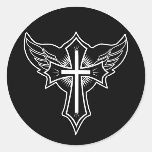 Christliches Kreuz Runder Aufkleber