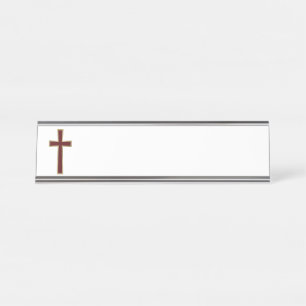 Christliches Kreuz Schreibtischnamensplakette