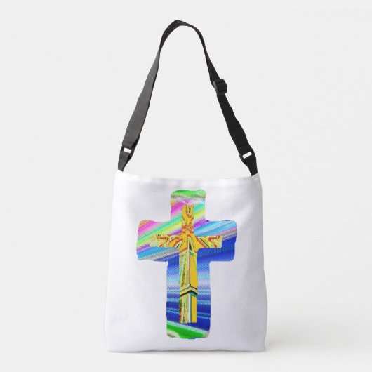 Christliches Kreuz Tragetaschen Mit Langen Trägern (Rückseite)