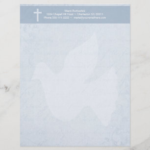 Christliches Kreuz-und Geist-Blau mit Blumen Briefkopf