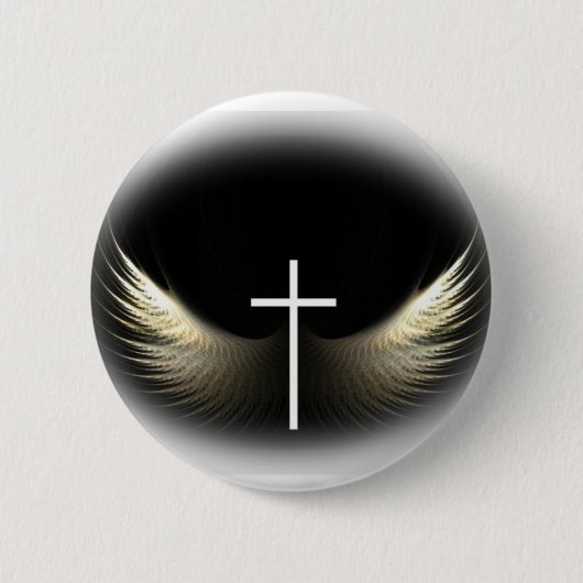 Christliches Kreuz und Heiliger Geist Button (Vorderseite)