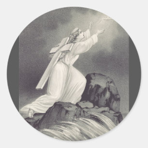 Christliches Kreuz-und-Kronen-Symbol Runder Aufkleber