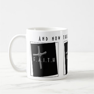 Christliches Kreuz und Schrift, Hoffnung und Liebe Kaffeetasse