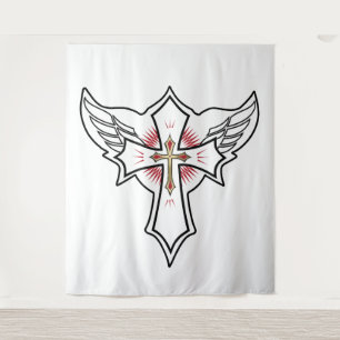 Christliches Kreuz Wandteppich