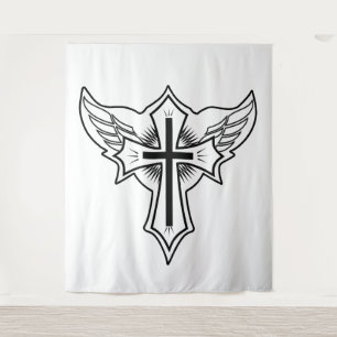 Christliches Kreuz Wandteppich