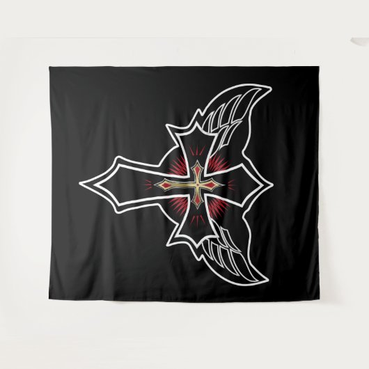 Christliches Kreuz Wandteppich (Vorderseite (Horizontal))