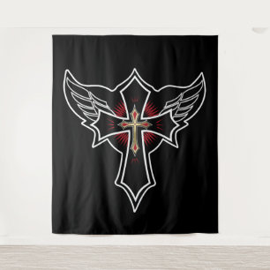 Christliches Kreuz Wandteppich