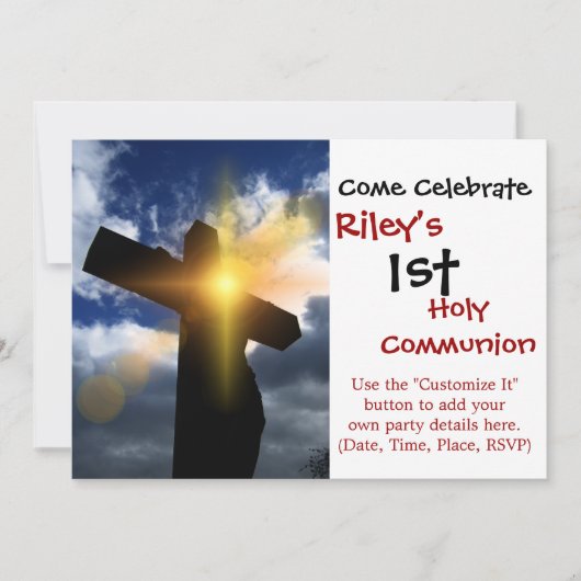 Christliches Kreuz zu Ostern Sonnenaufgang Einladung (Vorderseite)