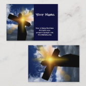 Christliches Kreuz zu Ostern Sonnenaufgang Visitenkarte (Vorne/Hinten)