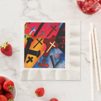 Christliches Kreuzdesign für Kirchen, Veranstaltun Serviette