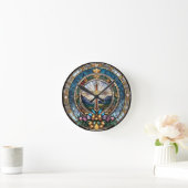 Christliches, kreuzfestes Glas Runde Wanduhr (Zuhause)
