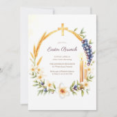 Christliches Kreuzfeuer katholische Osterfeier Einladung (Vorderseite)