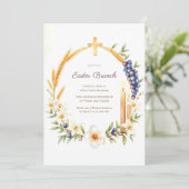 Christliches Kreuzfeuer katholische Osterfeier Einladung (Stehend Vorderseite)