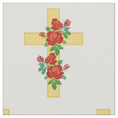 christliches Kreuzgewebe mit Blume Stoff (Nahaufnahme)