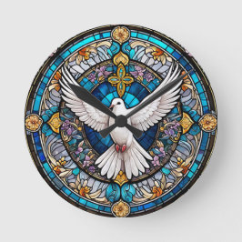 Christliches Kreuzglas Runde Wanduhr