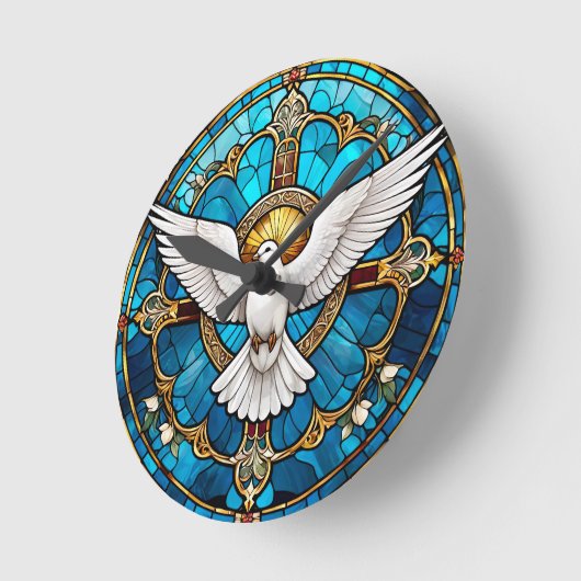 Christliches Kreuzglas Runde Wanduhr (Winkel)