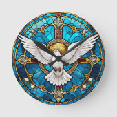 Christliches Kreuzglas Runde Wanduhr (Vorderseite)