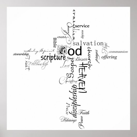 Christliches Kreuzplakat Poster (Vorne)