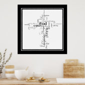 Christliches Kreuzplakat Poster (Küche)