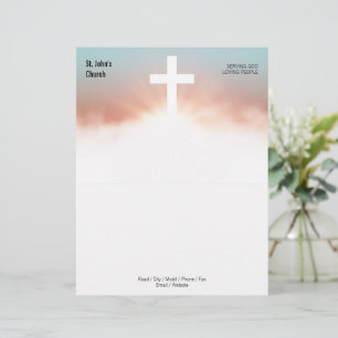 Christliches Kreuzsymbolgold Briefbogen