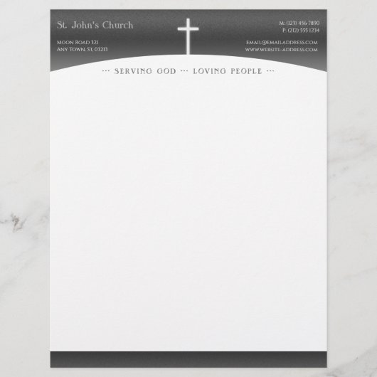 Christliches Kreuzzeichen Briefbogen (Vorderseite)