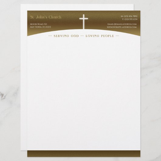 Christliches Kreuzzeichen Briefbogen (Vorne/Hinten)