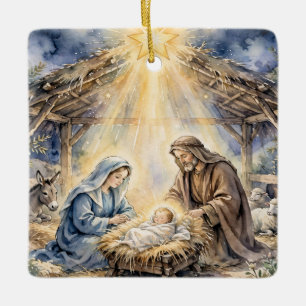 Christliches Krippen-Weihnachtsornament Keramikornament
