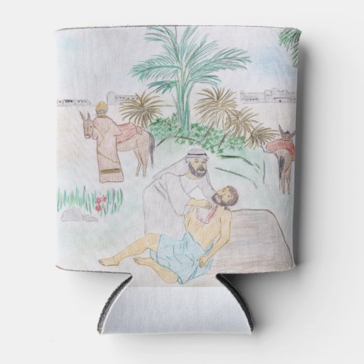 Christliches Kunstwerk Das gute Samariter Dosenkühler (Vorderseite)