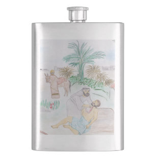 Christliches Kunstwerk Das gute Samariter Flachmann