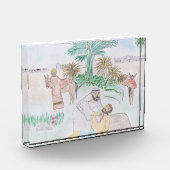 Christliches Kunstwerk Das gute Samariter Fotoblock (Links)